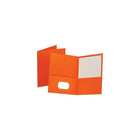 Oxford Twin Pocket Folder - Letter Size - Orange-Twin pockets hold 50 sheets each