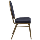 Flash Furniture HERCULES Series Dome Back Stacking Banquet Chairs with Navy Patterned Fabric & Gold Frame - 4 Pack-Dome Back Design