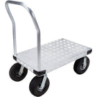 Kleton Aluminum Platform Trucks, 10" Pneumatic Caster, Tread Plate Deck, 24"W. x 36"L.-40% lighter on average, than steel or wood-and-steel platform trucks