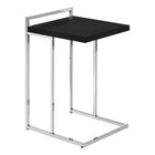 Monarch Specialties 3640 Accent Table - 25"H/Black/Chrome Metal-Thick, rectangular tabletop in a black finish is wide to offer a more generous surface