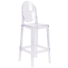 Flash Furniture Ghost Barstool with Oval Back - Transparent Crystal-Transparent Crystal Finish