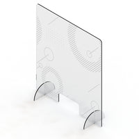 Mark Maker Acrylic Sneeze Guard - 18" x 23.75" - Design #8-Available with acrylic feet to easily stand on countertops for portability and quick installation with no tools required.
