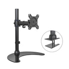 ShoppingAll Single LCD LED Monitor Mount Stand with Adjustable Arm for 13"-30" Monitor - Black-The adjustable arm can tilt 20-degrees, swivel 180-degrees, and 360-degrees rotation and smooth. Easy rotation between portrait and landscape viewing positions.