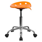 Flash Furniture Vibrant Orange Tractor Seat & Chrome Stool-Comfort Molded ''Tractor'' Seat