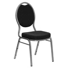 Flash Furniture – Chaise banquet empilable, dossier en larme, siège en tissu noir 2,5po, armature argentée (FDC04SVS076)-Capacité de poids de 500 lb
