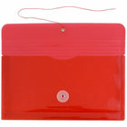 JAM Paper Plastic Envelopes with Button and String Tie Closure #10 Business Booklet - 5.25" x 10" - Red - 12 Pack -Quantity: 12 per pack