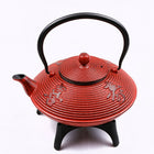 Tao Tea Leaf - Grande théière en fonte avec support, 1,15 L, rouge-Fabriqué à la main par des artisans professionnels