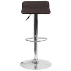 Flash Furniture Contemporary Vinyl Adjustable Height Barstools with Quilted Wave Seat & Chrome Base - Brown - 2 Pack-Set of 2 Contemporary Style Stools