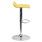 Flash Furniture 15" x 15" Vinyl Adjustable Height Bar Stool W/Chrome Base, Yellow, 2 Pack-Yellow Vinyl Upholstery