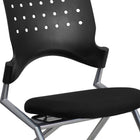 Flash Furniture HERCULES Series Ladder Back Mahogany Wood Restaurant Chair - Black Vinyl Seat - 2 Pack-Black Fabric Padded Flip-Up Seat