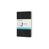 Moleskine Cahier Dotted Soft Cover Journal with Pocket, Black, 3.5" x 5.5"-Black flexible cardboard cover