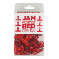 JAM Paper Metal Bulldog Clips - Small - 22mm - Red - 25 Pack-Color: Red