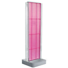 Azar Displays 2-Sided Pegboard Floor Display, C-Channel Sides, Studio Base, Pink (700778-PNK)-Pegboard display fixture