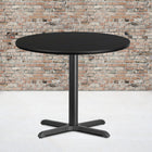 Flash Furniture – Table ronde en stratifié de 36 po avec base de 30 x 30 po, noir (XURD36BKT3030)-Taille du plateau: 36 po larg. x 36 po prof.