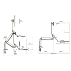 North Bayou 22"-35" Ergonomics Interactive Sit-Stand Desktop Workstation with USB Port - FC35-Upright lift distance: 18.9"