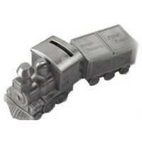 Elegance Pewter Plated Train Bank, Tooth and Curl Boxes Set-Material: Metal