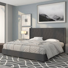 Flash Furniture Riverdale King Size Tufted Upholstered Platform Bed - Dark Grey Fabric-Dark Grey Fabric Upholstery