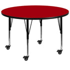 Flash Furniture Mobile 60" Round Thermal Laminate Activity Table, Red-Popular Round Activity Table