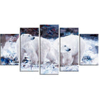 Designart Polar Bear Pals Canvas Art Print, 5 Panels, (PT2307-373)-Print