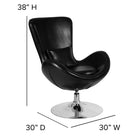 Flash Furniture Egg Series Black Leather Side Reception Chair-CA117 Fire Retardant Foam