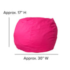 Flash Furniture Small Solid Hot Pink Kids Bean Bag Chair-Spot Clean with Damp Cloth