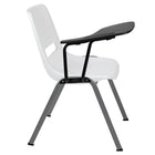 Flash Furniture Ergonomic Shell Chair with Right Handed Flip-Up Tablet Arm - White - 5 Pack-Compact Size Desk