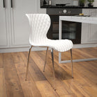 Flash Furniture Lowell Contemporary Design White Plastic Stack Chair - White-Waterfall Seat reduces pressure on your legs
