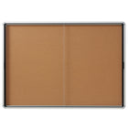 Quartet Euro Enclosed Cork Bulletin Board - Indoor Use - 2 Sliding Doors - 56" x 39"-Glass enclosed cork board