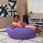 Flash Furniture Oversized Solid Purple Bean Bag Chair-Machine Washable Removable Slip Cover
