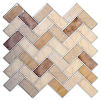 CTG Brands Herringbone Wall Tile, 10" x 10", Brown Stone, 6 Pack-Set: comes in a box of 6 premium quality wall tiles, suitable for smooth and clean surfaces