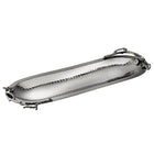 Elegance Sparkle Silver Leaf Long Oval Platter-Material: Stainless Steel