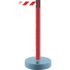 SCN Industrial Outdoor Tensabarrier Barrier Post, Plastic, 37" H, White/Red Tape, 13' Tape Length-Finish/Colour: Red