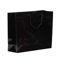 Jam Paper - Sacs-cadeaux avec poignées en corde - Grand horizontal - 13 po x 10 po x 5 po - Noir brillant - Paquet de 100-La couleur noire