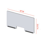 Mark Maker Modular Sneeze Guard Front - 42" W x 23.5" H panel 1/4" Clear Acrylic -2 12" aluminum bottom rails - with 4"x12" pass-Made from 1/4” clear acrylic.