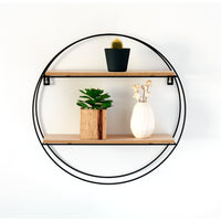 Truu Design Decorative Round Wall Shelf, 16 x 16 inches, Black-Measurement: the floating shelf measures 16"D x 4"W in dimensions