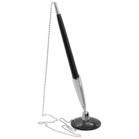 Merangue Stayput Desktop Pen - 24" Metal Chain - Black-Desktop security pen, placed on any flat surface 