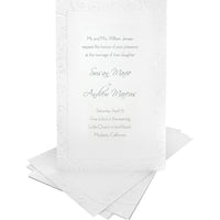 Gartner Studios Wedding Invitation Kit, 5-1/2" x 8-1/2", White - Pearl Swirl Border, 50 Pack-Silver Swirl Border on White