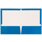JAM Paper Glossy Two Pocket Presentation Folders, Blue, 100 Pack (385GBUB)-Size: 9-1/4" x 11-1/2"