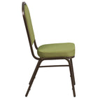 Flash Furniture HERCULES Series Crown Back Stacking Banquet Chair in Moss Fabric - Gold Vein Frame-Stacks up to 15 Chairs High