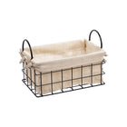 Truu Design Wire Storage Baskets with Canvas Lining, Set of 3, 11. 5 x 16.5 inches, Black-Sleek geometric, open wire design to add dimension to any living space