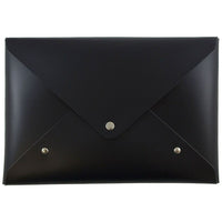 JAM Paper Italian Leather Clutch Portfolio with Snap Closure, Medium, 6 1/8 x 9, Black-Invitation Envelope