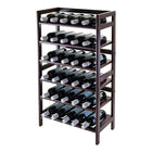 Winsome Silvi Wine Rack, 30-Bottle, - 6-Tier, Antique Walnut-Antique Walnut Finish