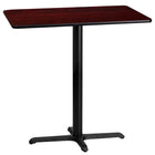 Flash Furniture 24'' x 42'' Rectangular Laminate Table Top, Mahogany with 22'' x 30'' Bar Height Table Base (XUMA2442T2230B)-Bar Height Hospitality Table