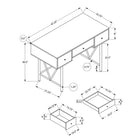 Monarch Specialties - 7670 Bureau 48 po L - Noyer/Metal Noir-Assemblage requis: instructions illustrées et tout le matériel sont fournis pour la commodité (des outils supplémentaires peuvent être nécessaires)