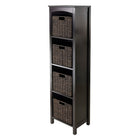 Winsome – Étagère de rangement à 5 niveaux avec 4 petits paniers, fini espresso-Étagère de rangement Terrace/Collection étagère à livres est idéale en utilisation seule ou combinée à des paniers afin de créer un espace pour vos articles préférés