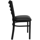 Flash Furniture HERCULES Series Black Ladder Back Metal Restaurant Chair - Black Vinyl Seat - 2 Pack-Black Vinyl Upholstered Seat