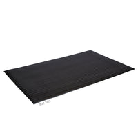 Mat Tech Tuff Spun Foot Lover Anti-Fatigue Mat - Ribbed Surface - 2' x 3' - Black-Ergonomic mat