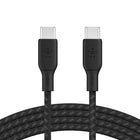 Belkin BoostCharge USB-C 100W Double Braided Cable - 6.6' - Black-Recharge your device with a fast-charging cable that is USB-IF certified for assured quality and compatibility that covers various phone models, so you can always depend on your device being charged safely
