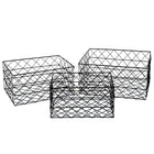 Truu Design Wire Storage Baskets, Set of 3, 13.75 x 10.25 x 6.75 inches, Black-Large basket measures 13.75x 6.75x 10.25, medium basket measures 12.5" x 6.25" x 9" and small basket measures 11.25" x 6" x 8" in dimensions (L x H x W)