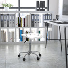 Flash Furniture Vibrant Tractor Seat & Chrome Stool - White-5.5'' Height Range Adjustment